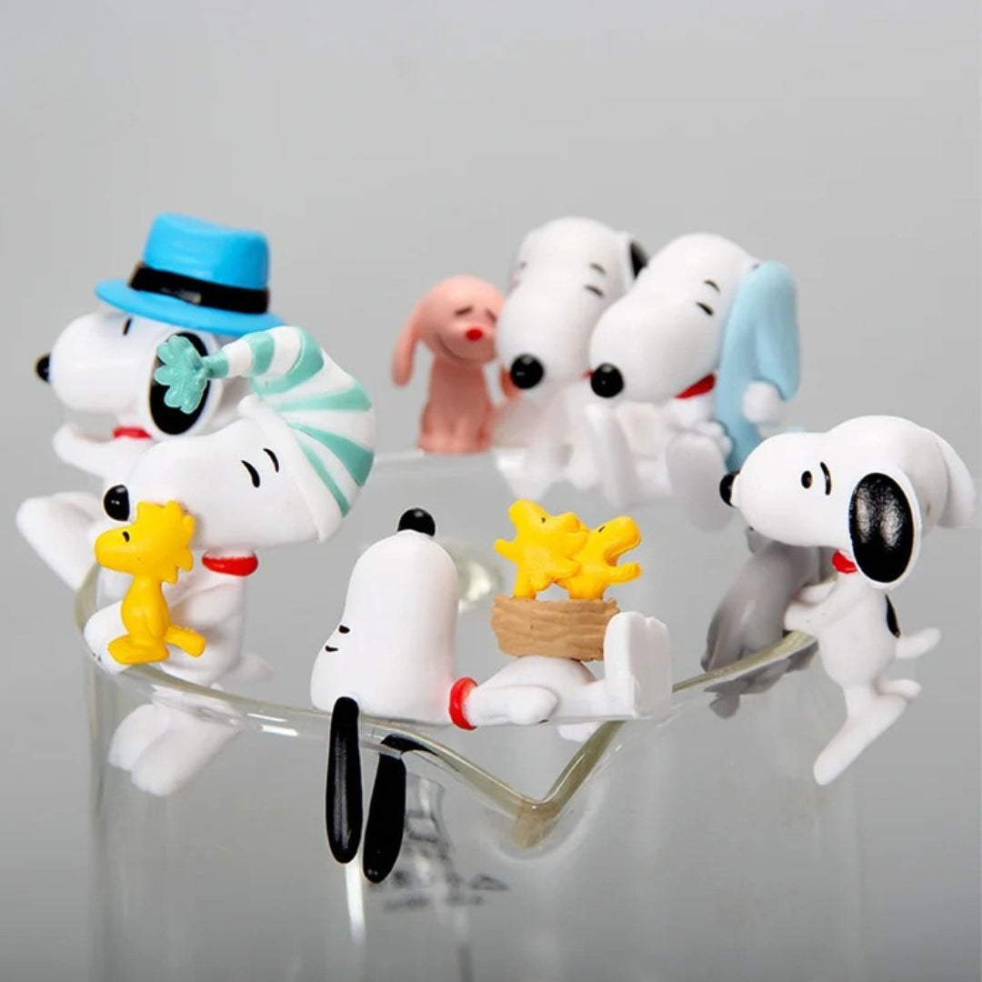 Snoopy Cup Rim 6pcs Figurine Set