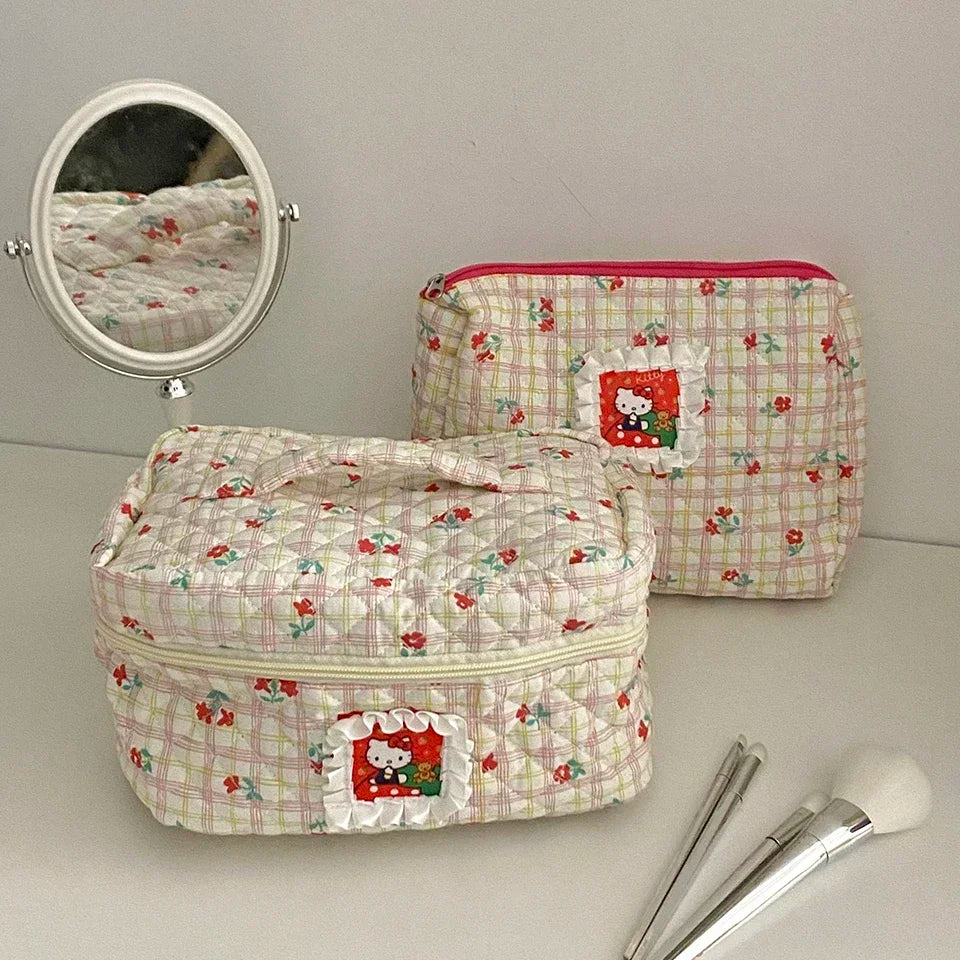 Hello Kitty Floral Cosmetic Bag