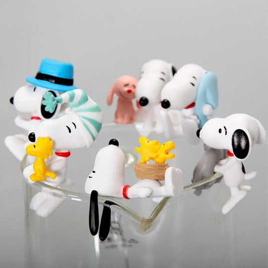 Snoopy Cup Rim 6pcs Figurine Set