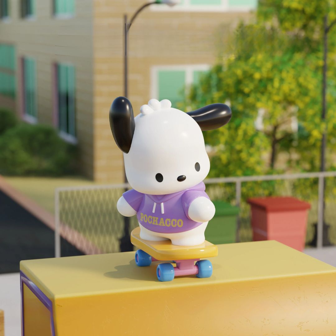 Pochacco Skateboard Figurine