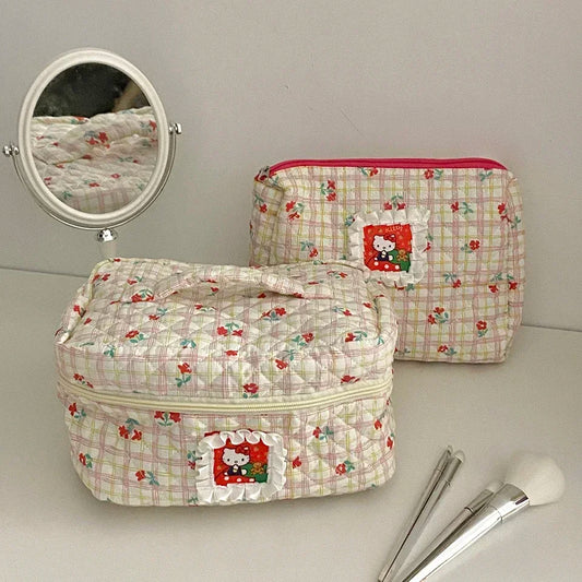 Hello Kitty Floral Cosmetic Bag