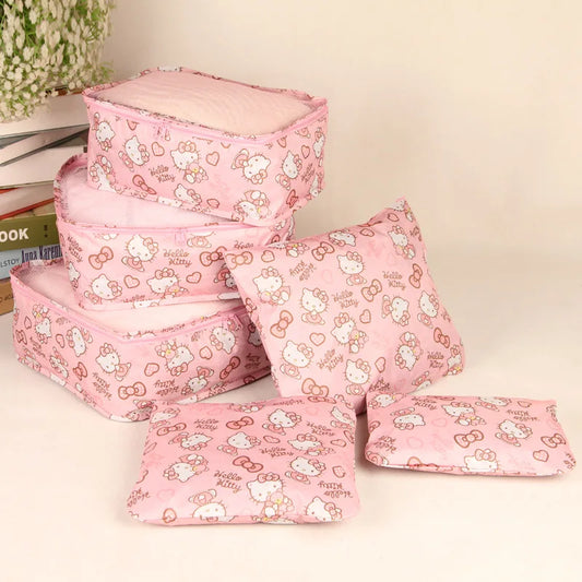 Hello Kitty Pink 6pcs Storage Bags